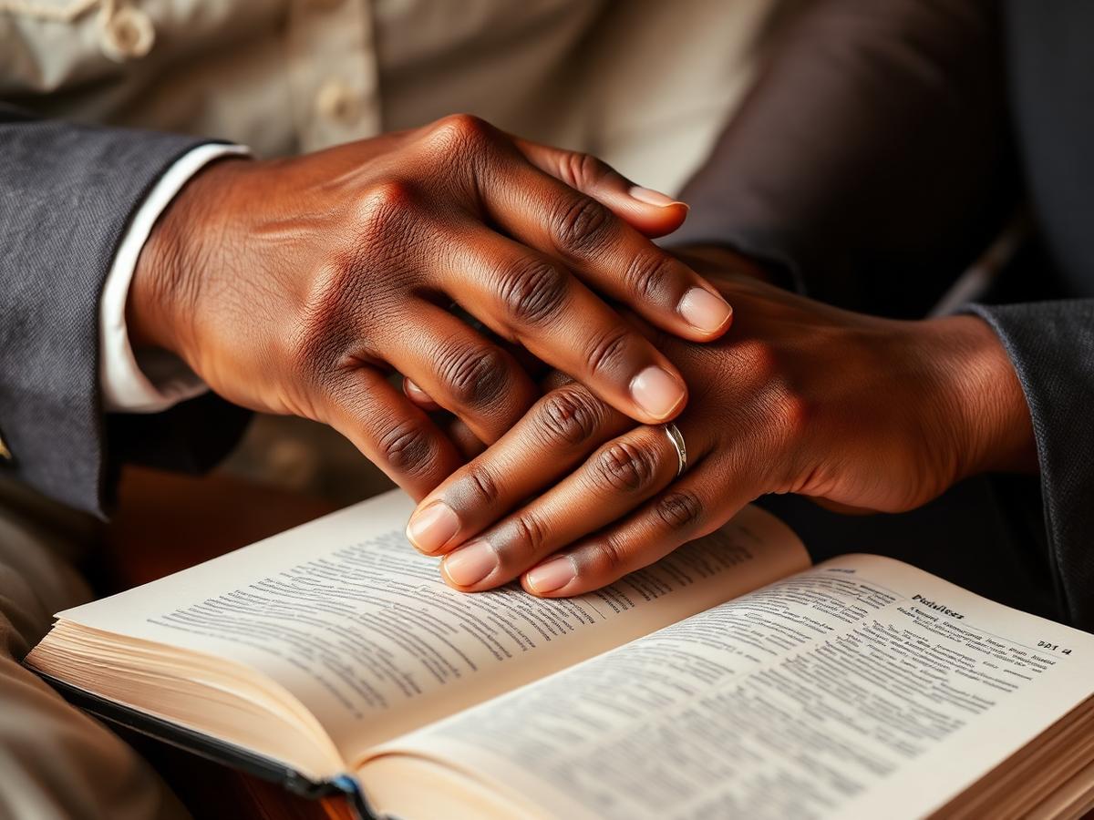 Hands on a Bible